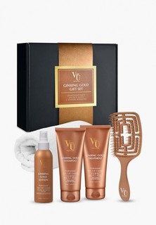Набор для ухода за волосами Von U с экстрактом золотого женьшеня Ginseng G - шампунь 200 мл, кондиционер 200 мл, лосьон 150 мл, расческа, махровое полотенце