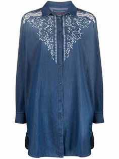 Ermanno Scervino удлиненная рубашка с вышивкой