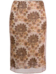 Kwaidan Editions юбка миди с цветочным принтом