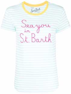 Mc2 Saint Barth полосатая футболка с вышитым логотипом