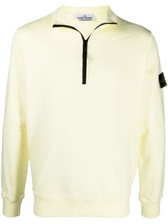 Stone Island толстовка на молнии с нашивкой-логотипом