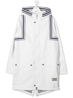 Burberry Kids парка с контрастными полосками