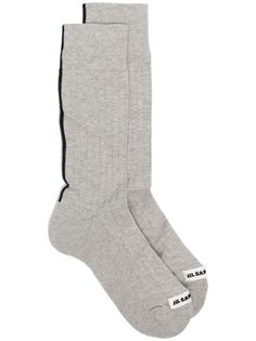 Jil Sander носки с логотипом и полосками
