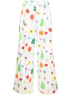 Mira Mikati брюки широкого кроя с цветочным принтом