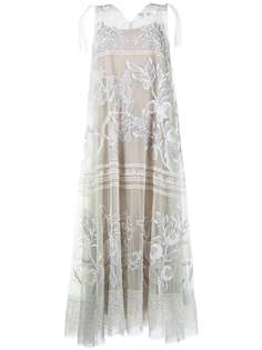 Biyan длинное платье с кружевом