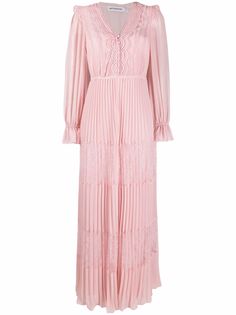 Self-Portrait платье макси с кружевной вставкой