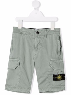 Stone Island Junior шорты с нашивкой-логотипом