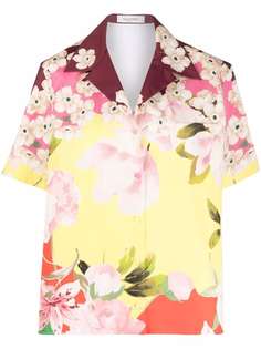 Valentino рубашка с короткими рукавами и цветочным принтом