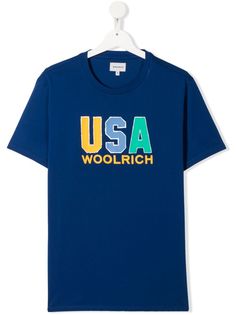 Woolrich Kids футболка USA с логотипом