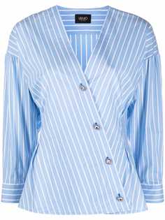 LIU JO полосатая рубашка с запахом