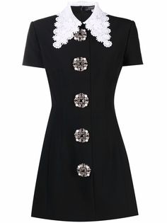 Andrew Gn платье мини с кружевным воротником