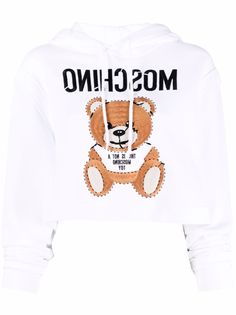 Moschino укороченное худи с вышивкой