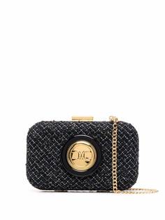Elisabetta Franchi твидовый клатч с логотипом
