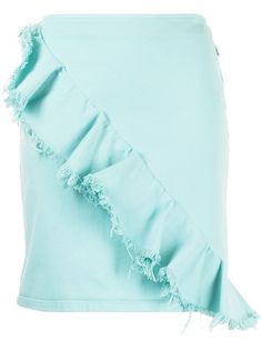 MSGM джинсовая юбка с оборками