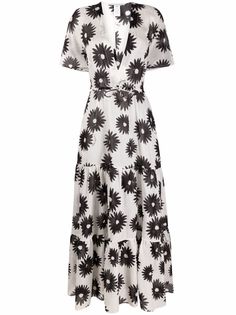 Stella McCartney ярусное платье макси с цветочным принтом