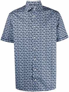 Eton рубашка узкого кроя с абстрактным принтом