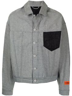 Heron Preston куртка-рубашка с нашивкой-логотипом