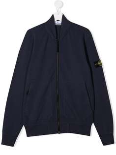 Stone Island Junior бомбер с нашивкой-логотипом