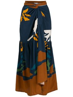 Brigitte юбка макси с завышенной талией и принтом