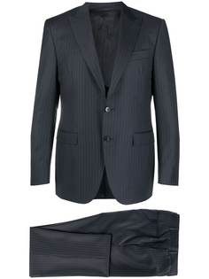 Canali костюм-тройка в тонкую полоску
