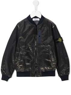 Stone Island Junior бомбер с блестящим эффектом