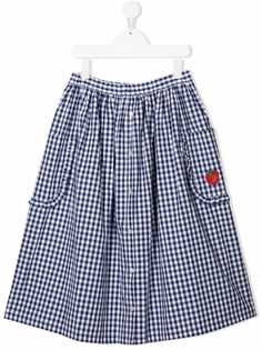 SONIA RYKIEL ENFANT юбка миди в клетку гингем