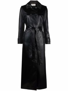 Saint Laurent двубортное пальто с поясом