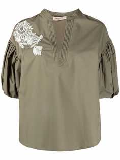 TWINSET блузка с цветочной вышивкой