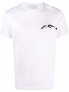 Alexander McQueen футболка с вышитым логотипом