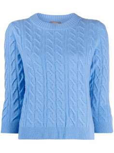 N.Peal кашемировый джемпер фактурной вязки с V-образным вырезом