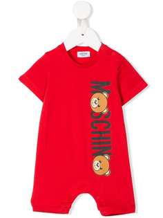 Moschino Kids комбинезон с логотипом на рукаве