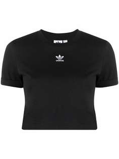 adidas укороченная футболка с круглым вырезом