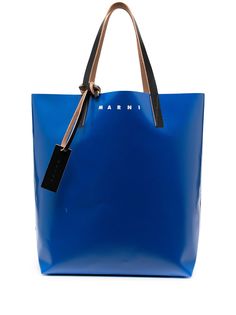 Marni двухцветная сумка-тоут с логотипом