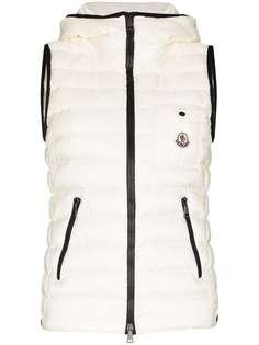 Moncler дутый жилет с нашивкой-логотипом