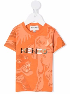 Kenzo Kids футболка с принтом и логотипом