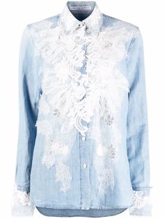 Ermanno Scervino рубашка на пуговицах с оборками