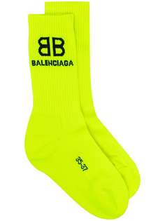 Balenciaga носки в рубчик вязки интарсия