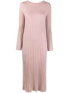 N.Peal кашемировое платье миди в рубчик