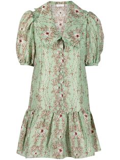 SANDRO платье-рубашка с баской и цветочным принтом