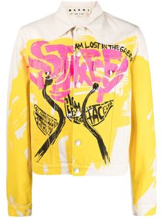 Marni джинсовая куртка с принтом Marnifesto