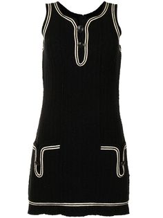 Chanel Pre-Owned короткое платье 2007-го года с контрастной отделкой