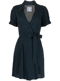 Chanel Pre-Owned платье Sport 2007-го года с английской вышивкой
