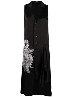 Yohji Yamamoto драпированное платье с цветочным принтом