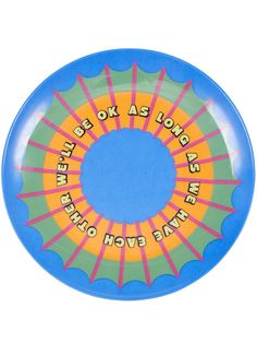 Yinka Ilori разноцветная тарелка Well Be Ok