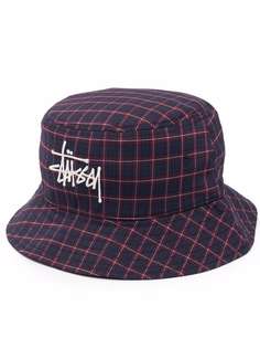 Stussy клетчатая панама с вышитым логотипом