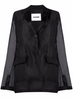 Jil Sander блейзер с прозрачной вставкой
