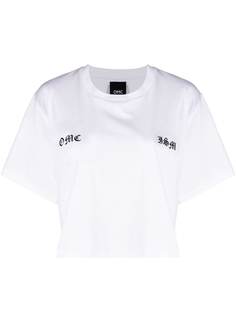 Omc укороченная футболка с принтом