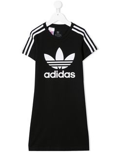 adidas Kids платье-футболка Trefoil с короткими рукавами