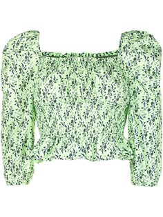 BAPY BY *A BATHING APE® блузка с пышными рукавами и цветочным принтом