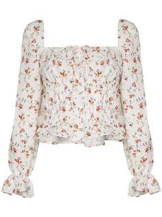 Reformation блузка с длинными рукавами и цветочным принтом